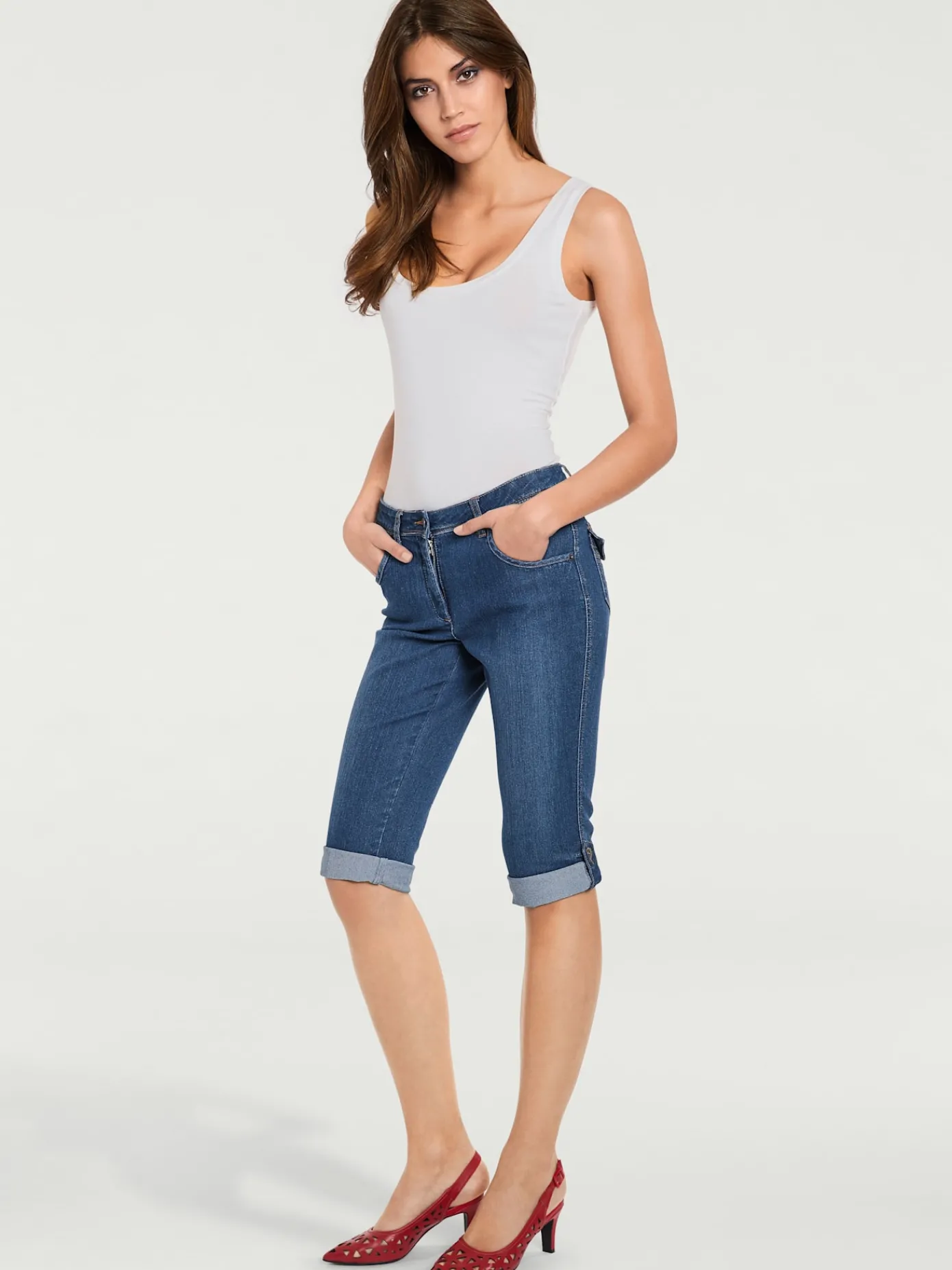 Ashley Brooke Jeans|Pantalons<Corsaire en jean coupe skinny