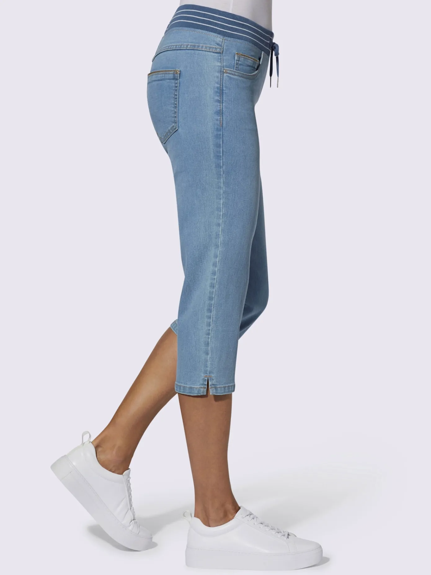 Collection L Pantalons<Corsaire en jean qualité coton doux sur la peau