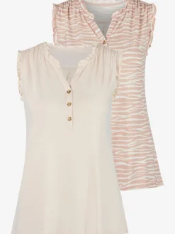 LASCANA Débardeurs<Débardeur à volants bord volanté féminin à l'encolure et aux emmanchures