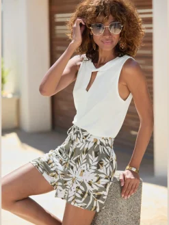 Vivance T-Shirts|Débardeurs<Débardeur aspect retourné à l'encolure devant