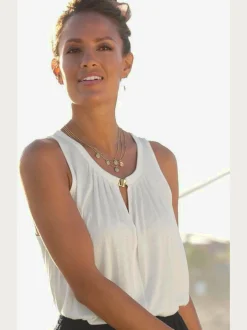 LASCANA T-Shirts|Débardeurs<Débardeur boucle décorative couleur or