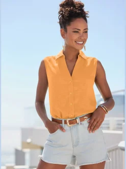 LASCANA Débardeurs<Débardeur col chemisier classique