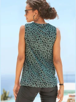 LASCANA T-Shirts|Débardeurs<Débardeur col v plissé