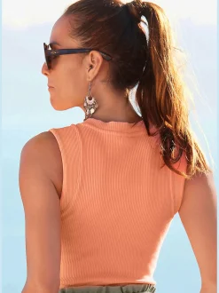 LASCANA T-Shirts<Débardeur côtelé débardeur à encolure haute