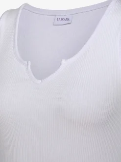LASCANA T-Shirts<Débardeur côtelé petite encolure devant