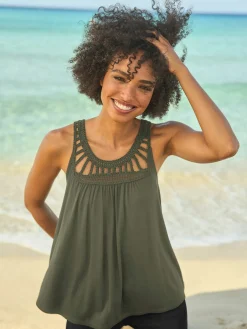 Linea Tesini Débardeurs|T-Shirts<Débardeur dentelle crochetée à l'encolure ronde