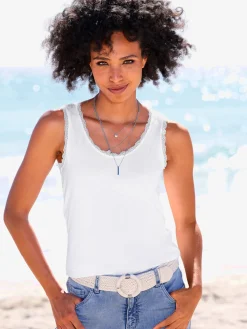 Linea Tesini Débardeurs|T-Shirts<Débardeur détails en dentelle tendance