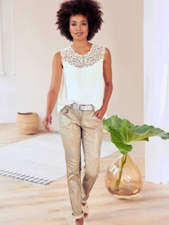 Linea Tesini Débardeurs|T-Shirts<Débardeur en dentelle agréables à porter