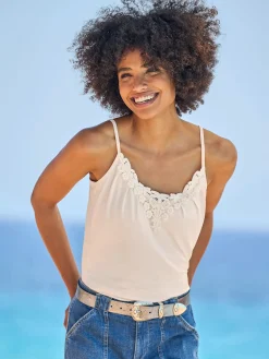 Linea Tesini T-Shirts|Débardeurs<Débardeur en dentelle qualité viscose douce
