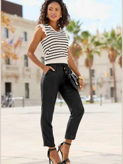 LASCANA Débardeurs<Débardeur en tricot pull rayé à manches chauve-souris