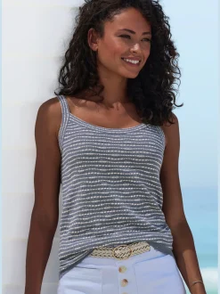 Vivance Débardeurs<Débardeur en tricot rayures en fils teintés