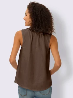 Linea Tesini Débardeurs|T-Shirts<Débardeur encolure smockée