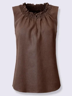 Linea Tesini Débardeurs|T-Shirts<Débardeur encolure smockée