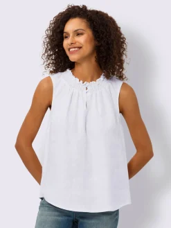 Linea Tesini Débardeurs|T-Shirts<Débardeur encolure smockée