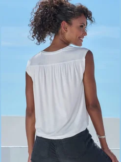 LASCANA T-Shirts|Débardeurs<Débardeur fronce décorative aux épaules