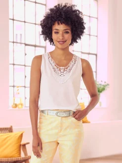 Linea Tesini Débardeurs|T-Shirts<Débardeur pur coton