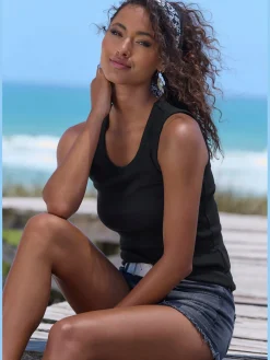 Vivance Débardeurs|T-Shirts<Débardeur qualité côtelée tendance