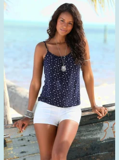 LASCANA T-Shirts<Débardeur spaghetti encolure froncée