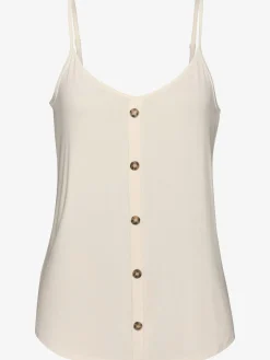 LASCANA T-Shirts<Débardeur spaghetti patte de boutonnage décorative avec boutons imitation corne