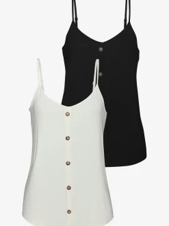 LASCANA T-Shirts<Débardeur spaghetti patte de boutonnage décorative avec boutons imitation corne