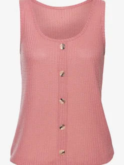 LASCANA T-Shirts|Débardeurs<Debardeur patte de boutonnage décorative tendance avec boutons imitation corne