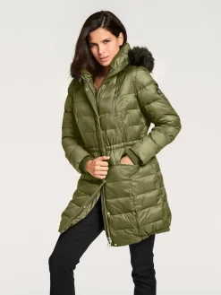 Rick Cardona Vestes<Doudoune imitation fourrure amovible sur capuche amovible