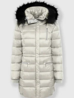 Rick Cardona Vestes<Doudoune imitation fourrure amovible sur capuche amovible