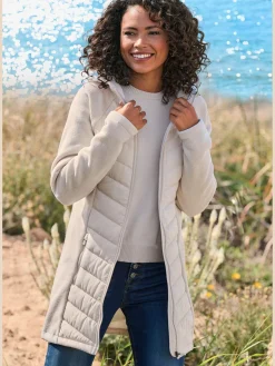 Vivance Vestes<Doudoune manteau matelassé avec tricot polaire doux aux manches