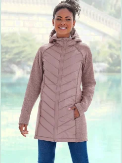 Vivance Vestes<Doudoune manteau matelassé avec tricot polaire doux aux manches