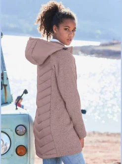 Vivance Vestes<Doudoune manteau matelassé avec tricot polaire doux aux manches