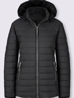 Collection L Vestes<Doudoune matelassée détails contrastés col montant avec capuche amovible