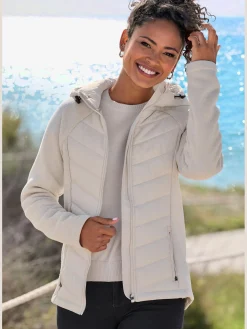 Vivance Vestes<Doudoune veste matelassée en tricot polaire doux aux manches