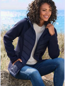 Vivance Vestes<Doudoune veste matelassée en tricot polaire doux aux manches