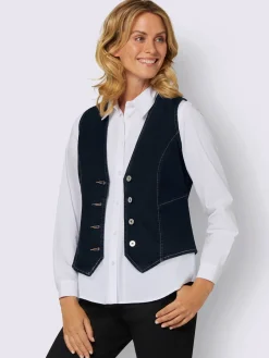 Vestes<Gilet en jean pourcentage de coton élevé