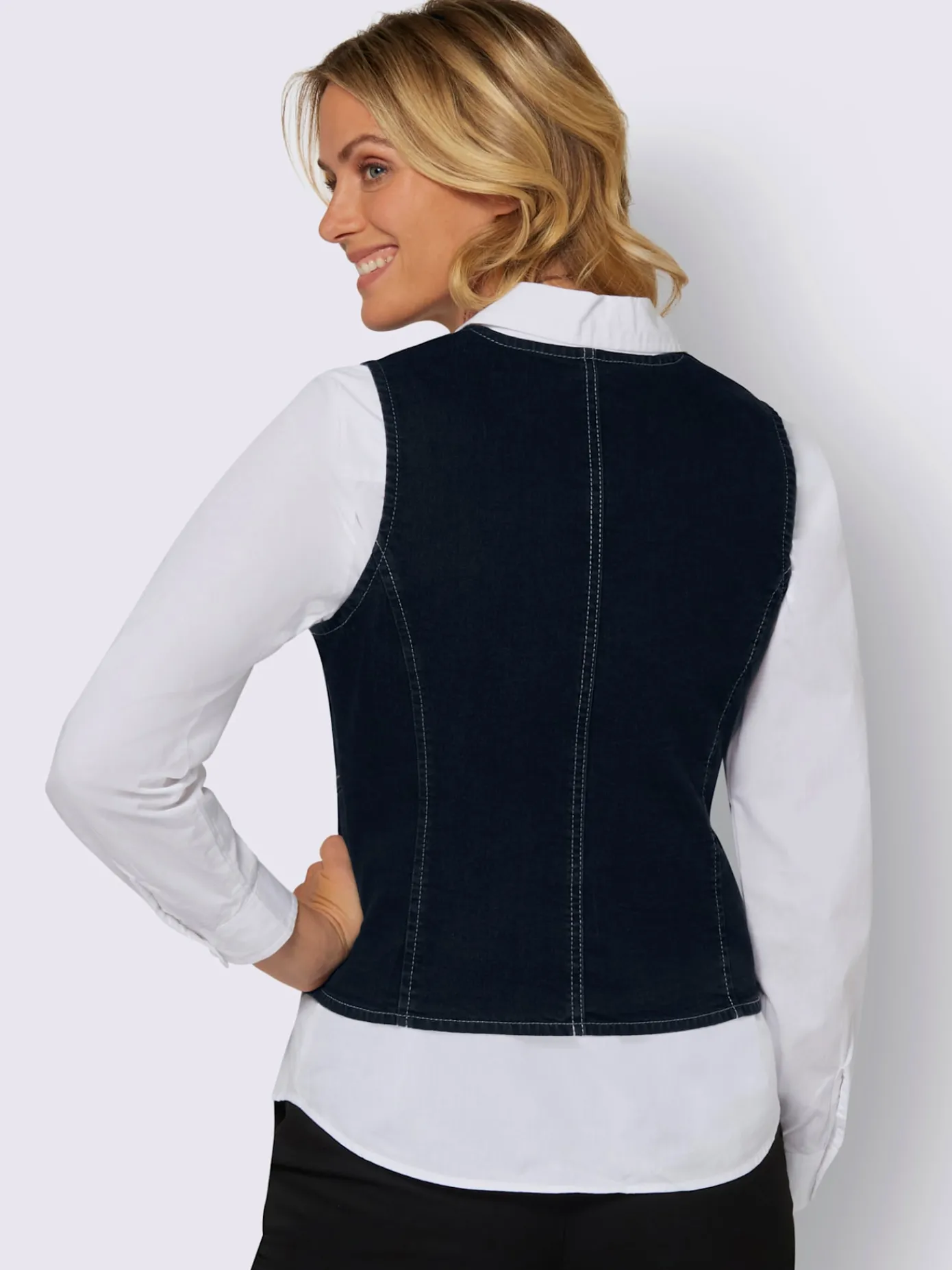 Vestes<Gilet en jean pourcentage de coton élevé