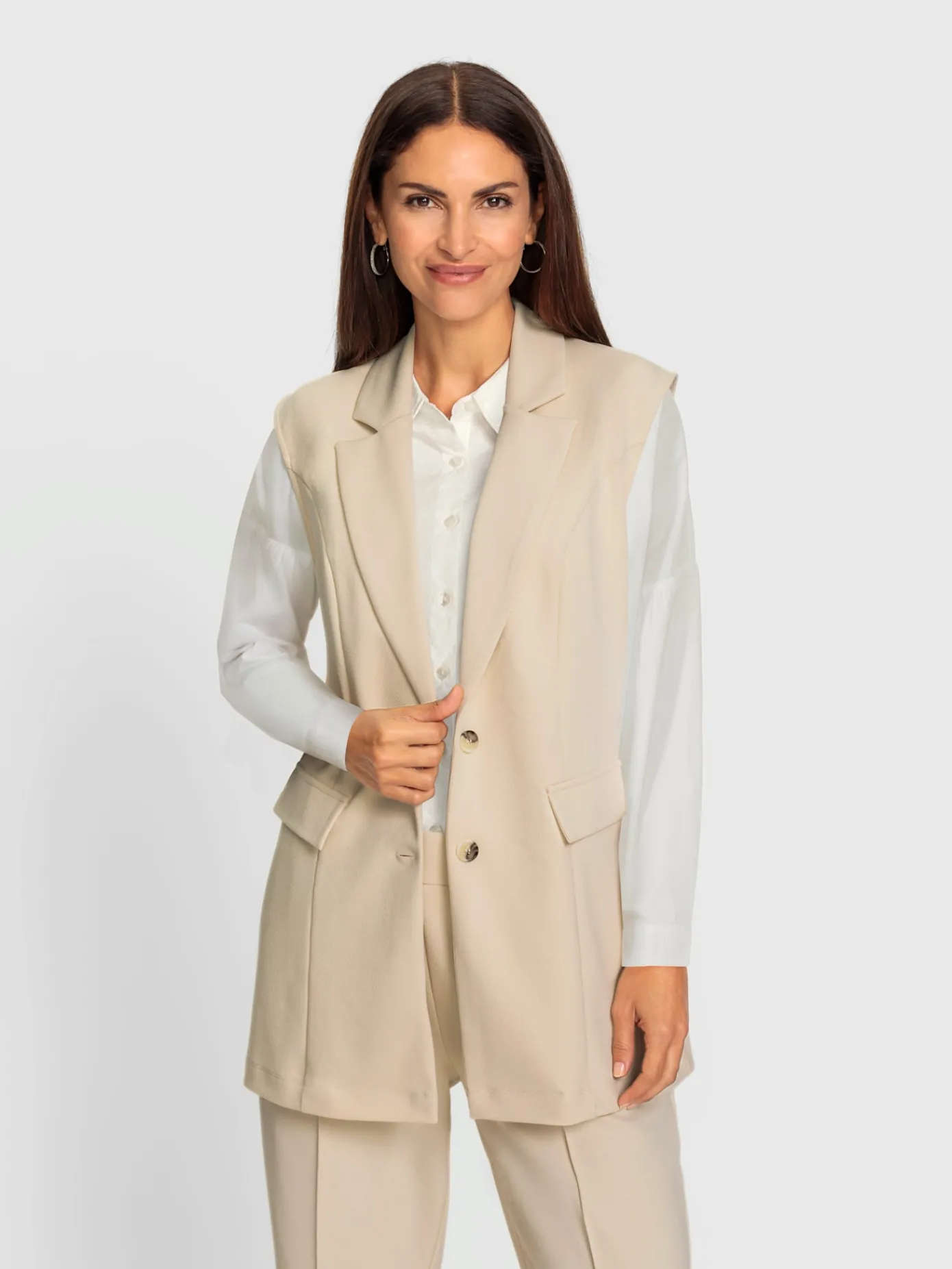 Vestes<Gilet en jersey crêpe et jersey