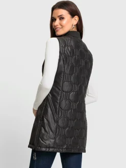 Vestes<Gilet long zippé double curseur