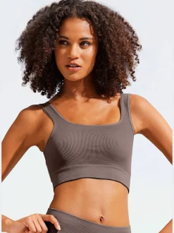 LASCANA Débardeurs<Haut court débardeur court sans coutures avec larges bretelles et encolure ronde