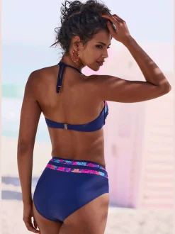 LASCANA Maillots De Bain<Haut de bikini bandeau à armatures uni avec empiècements imprimés tendance
