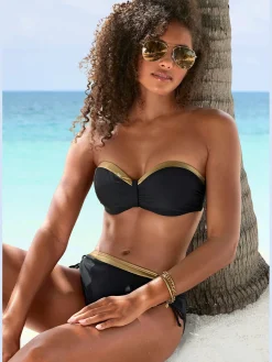 LASCANA Maillots De Bain<Haut de bikini bandeau à armatures couleur unie avec empiècement couleur or
