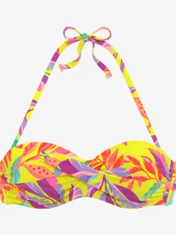 s.Oliver Maillots De Bain<Haut de bikini bandeau à armatures motif floral – chaque pièce est unique