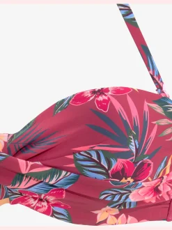 s.Oliver Maillots De Bain<Haut de bikini bandeau à armatures imprimé tropical