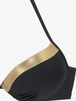 LASCANA Maillots De Bain<Haut de bikini push-up couleur unie avec empiècements couleur or