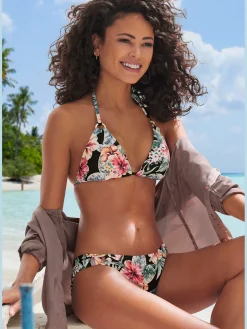 LASCANA Maillots De Bain<Haut de bikini triangle imprimé floral : chaque pièce est unique