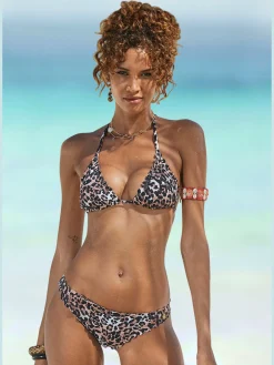 LASCANA Maillots De Bain<Haut de bikini triangle imprimé léopard tendance et bord ondulé