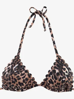 LASCANA Maillots De Bain<Haut de bikini triangle imprimé léopard tendance et bord ondulé