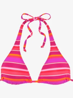 s.Oliver Maillots De Bain<Haut de bikini triangle imprimé rayé estival