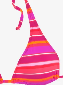 s.Oliver Maillots De Bain<Haut de bikini triangle imprimé rayé estival