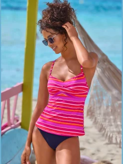 s.Oliver Maillots De Bain<Haut de maillot de bain à armatures imprimé rayé estival