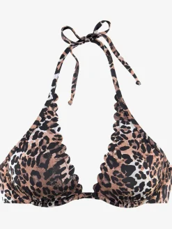 LASCANA Maillots De Bain<Haut de maillot de bain à armatures imprimé léopard tendance et bord ondulé